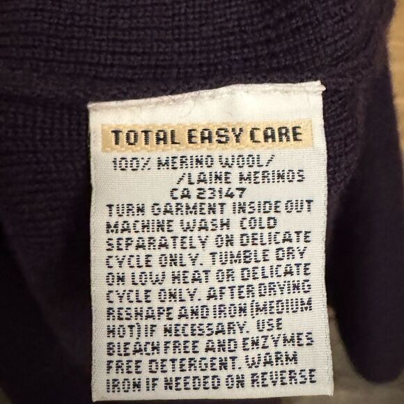 Vintage Talbots Size Medium Eggplant Purple Merino Wool  Maxi Dress - Picture 12 of 12